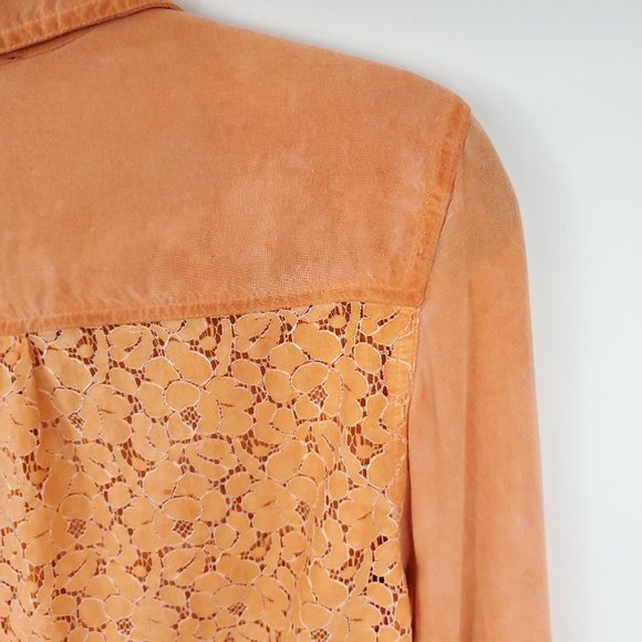 Jessica Simpson Forley Button Up Blouse Orange M - Picture 4 of 10